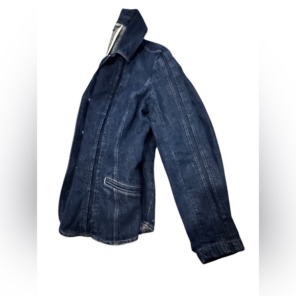 EUC Amazing denim J Jill jacket with gold buttons Linen Cotton blend Sz 4 - Picture 9 of 10